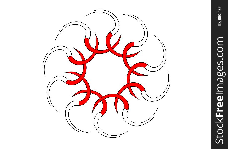 A spiral design in a white background. A spiral design in a white background