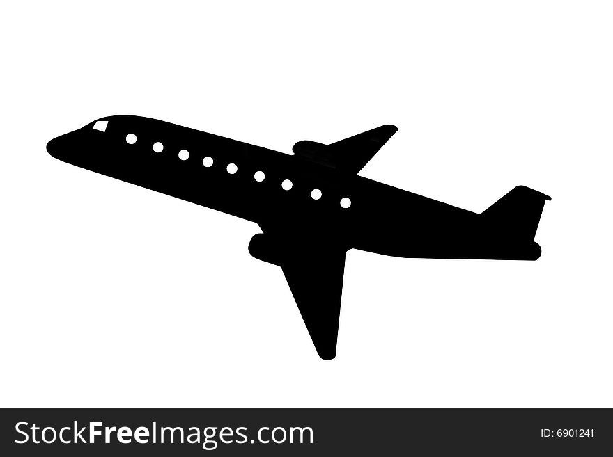 An illustration of a jet as for signs clip art. An illustration of a jet as for signs clip art