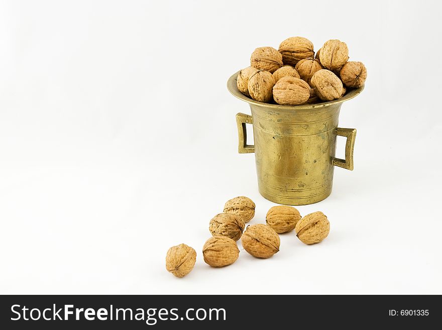 Nuts fit against a background