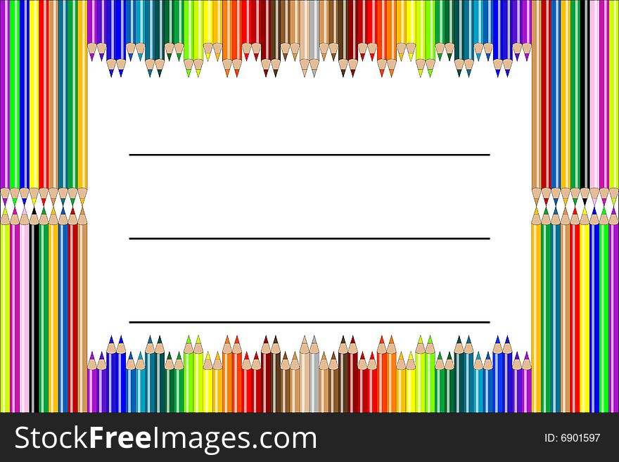 Pencil label vector isolated on white