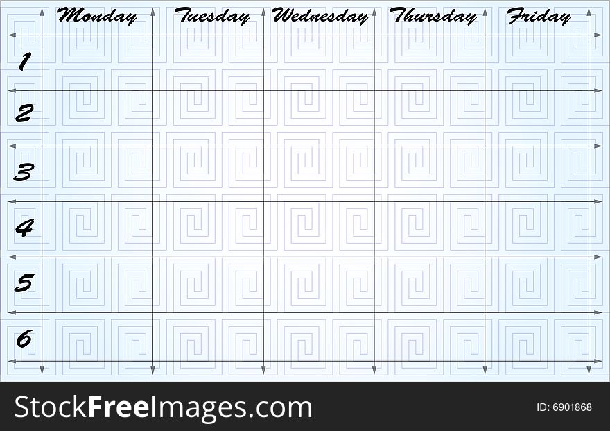 School scheduler on light blue background