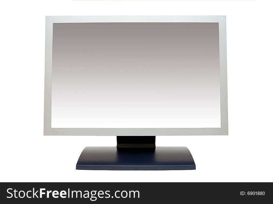 Lcd monitor isolated on white