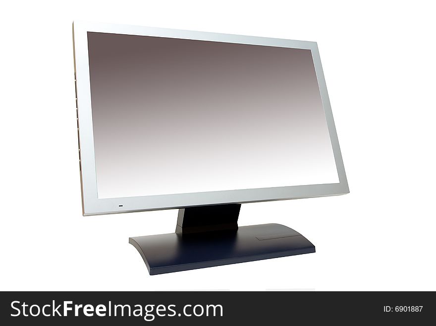 Lcd monitor on white