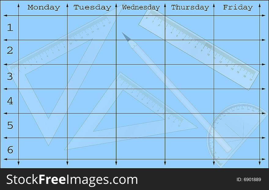 School scheduler on light blue background