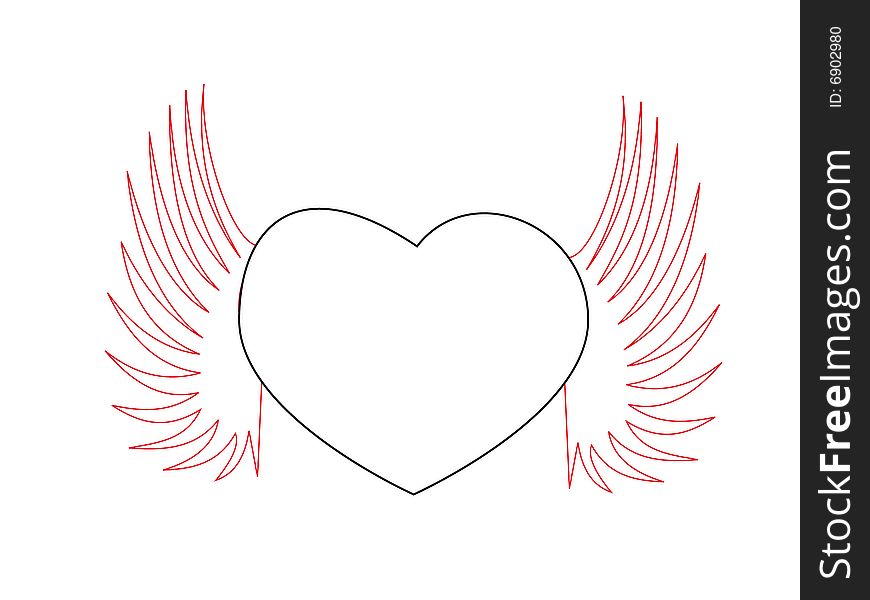 Heart shaped with wing