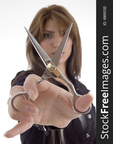 Female Showing Scissor