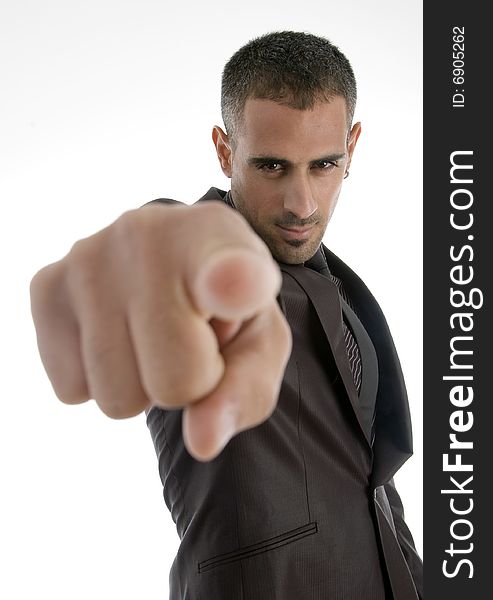 Pointing American Businessman