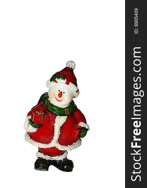 One snowman is traditional decoration for christmas