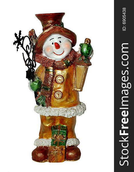 One snowman is traditional decoration for christmas