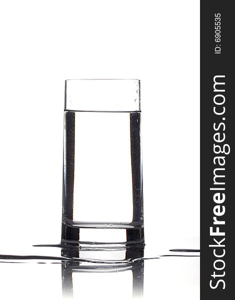 Isolated glass of water in white background