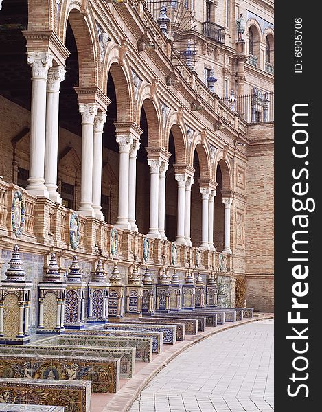 Plaza de Espana in Seville, Andalucia, Spain. Plaza de Espana in Seville, Andalucia, Spain