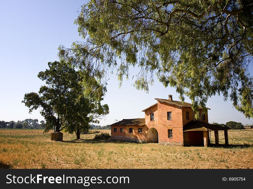 Old farmhouse near the via appia in italy. Old farmhouse near the via appia in italy