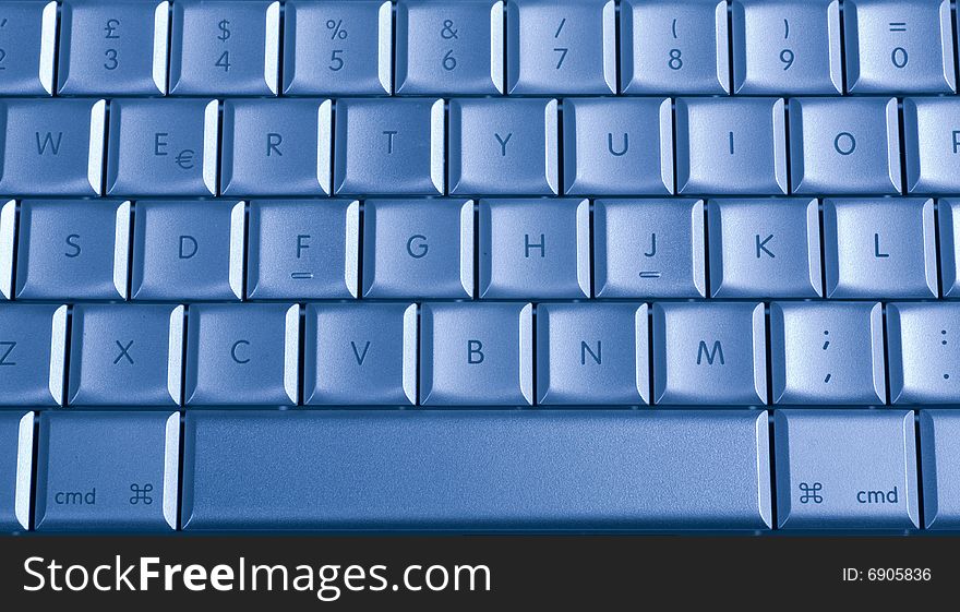 Blue buttons of the keyboard from computer