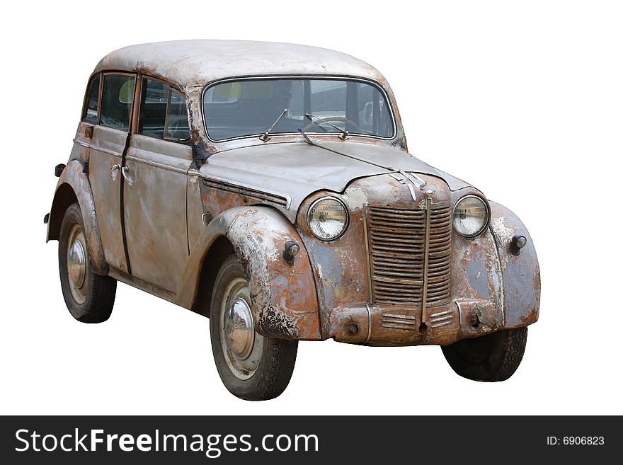 Very old corrosion grey auto. Very old corrosion grey auto