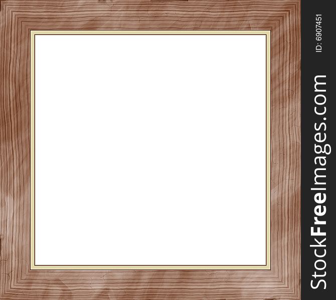Empty picture wooden isolated frame