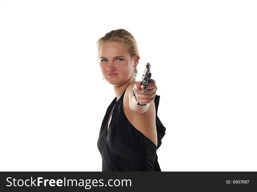 Woman with revolver