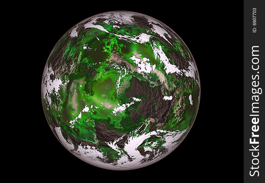 Raster illustration green planet, by me in Photoshope. Raster illustration green planet, by me in Photoshope.