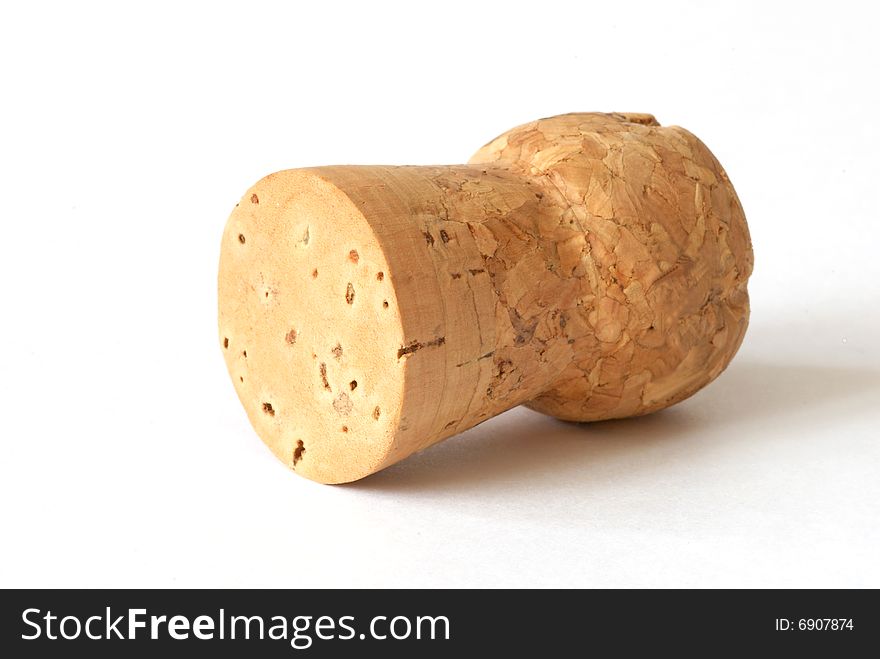 Macro of bottle cork isolated over white