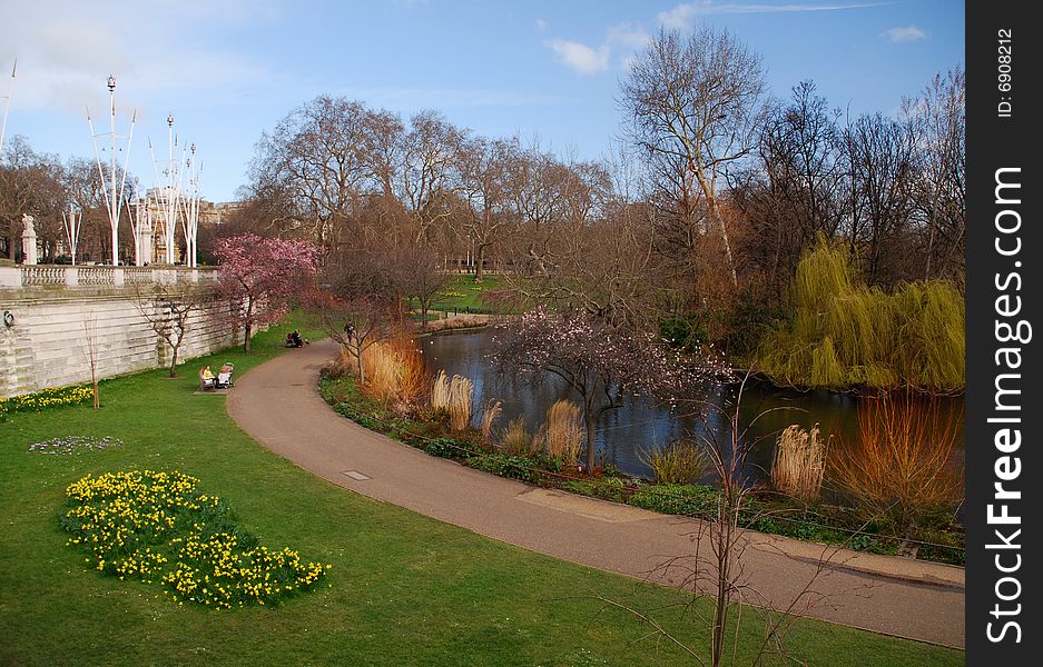 Park In London In Early Spring