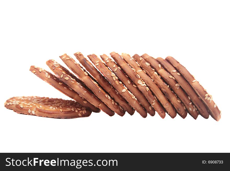 Stack of cookies isolated on white. Stack of cookies isolated on white.