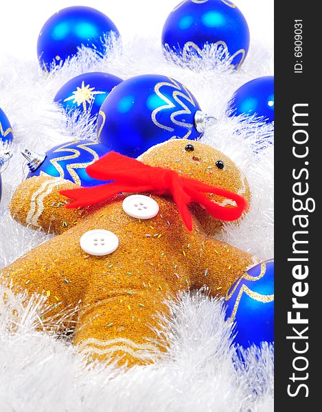 Gingerbread Man With Blue Decorations