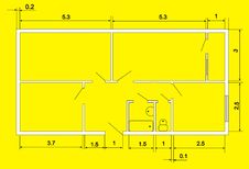 House Plan On Yellow Stock Photography