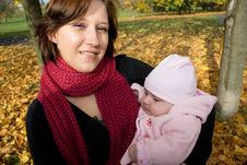 Woman With Baby Outdoor Stock Image