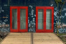 Red Closed Doors Royalty Free Stock Photo Red Closed Doors Royalty Free Stock Photo
