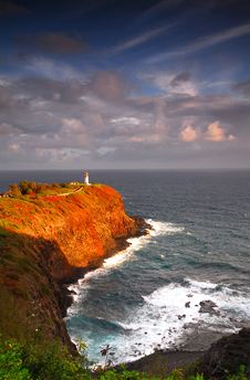 Lighthouse At Kilauea Bay Royalty Free Stock Image Lighthouse At Kilauea Bay Royalty Free Stock Image