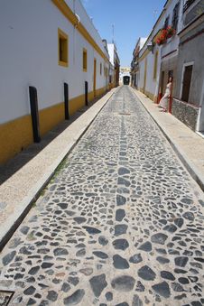 Narrow Street Of The Small Spanish Town Stock Photography