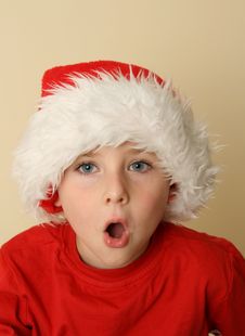 Boy In Santa Hat Royalty Free Stock Photo Boy In Santa Hat Royalty Free Stock Photo