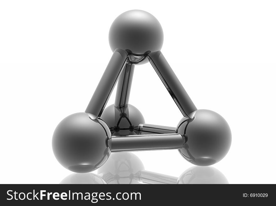 Render of molecule isolated in the white background