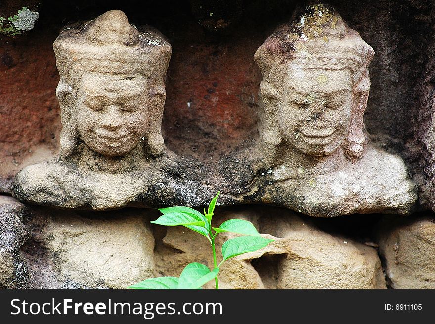 Smiling Buddha in Angkor,Cambodia