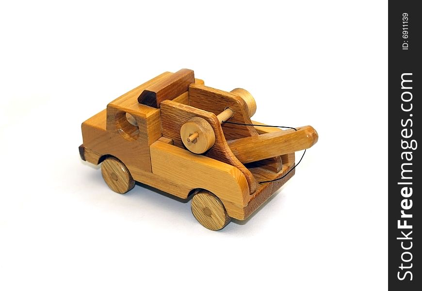 Wooden Towtruck Rear-view