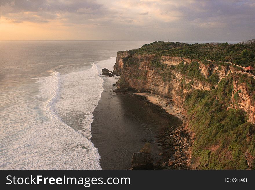 Mountain range cliffs off bali, indonesia. Mountain range cliffs off bali, indonesia