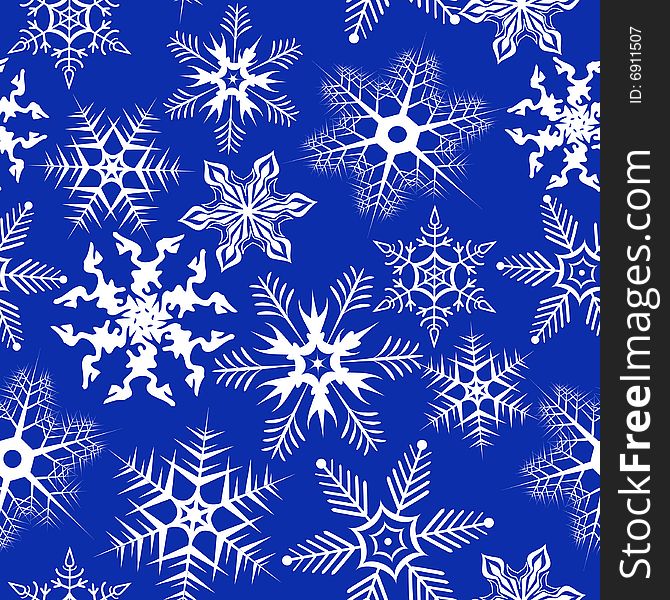 Blue Background With Snowflakes