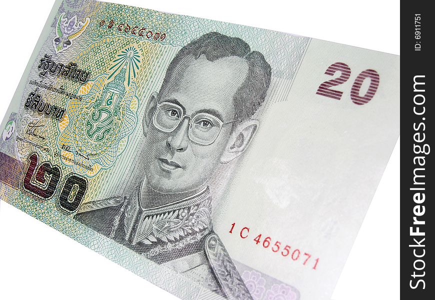 20 baht note thai money
