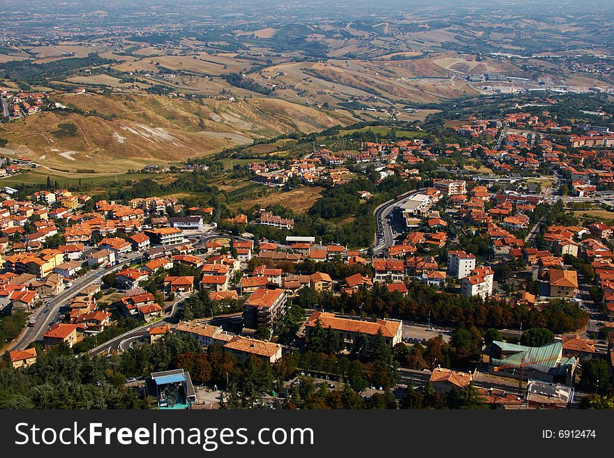 San marino city aerial view