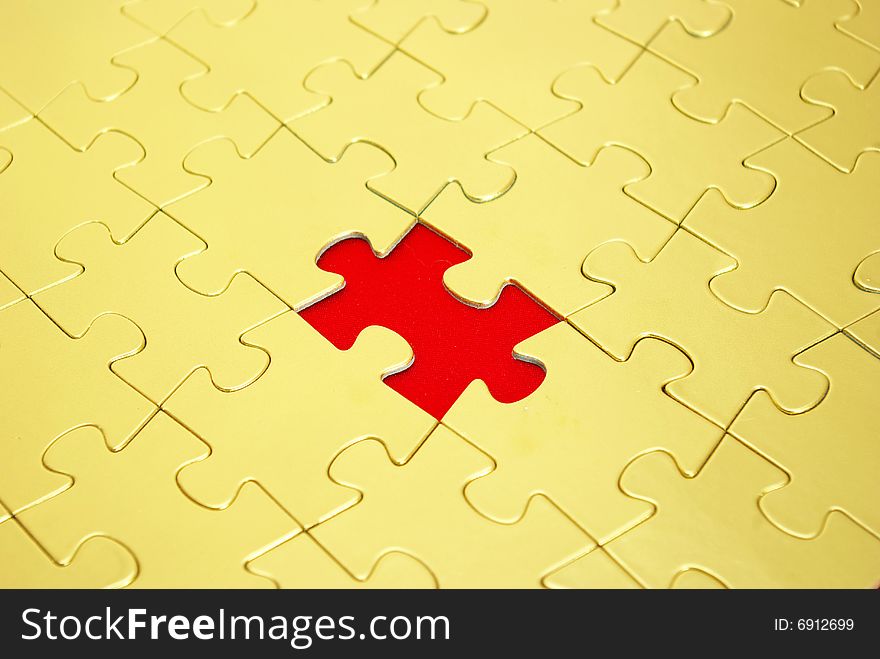 Gold puzzles for background. business concept