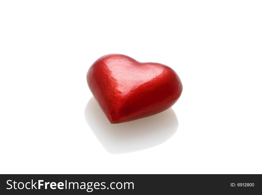 Red heart isolated on white