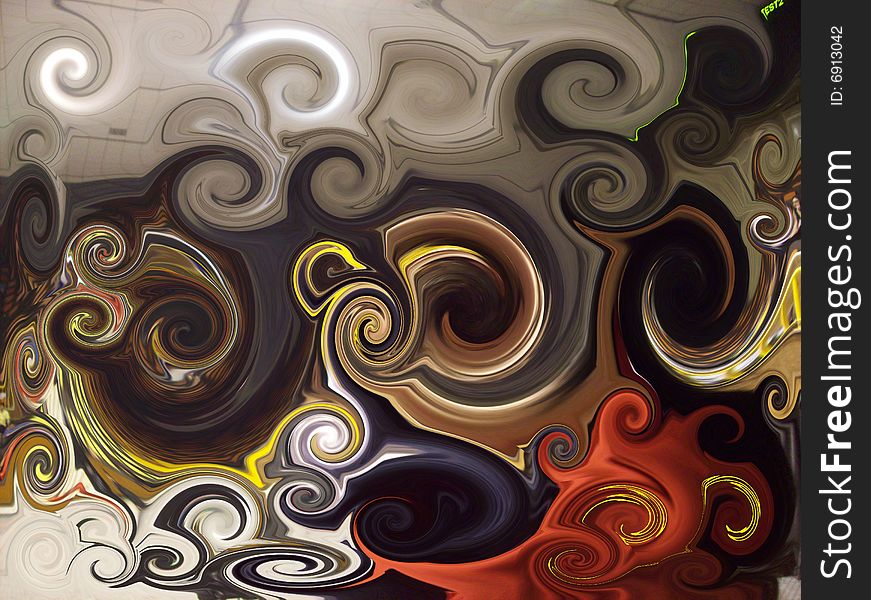 Abstract background painting of colored spirals. Abstract background painting of colored spirals.