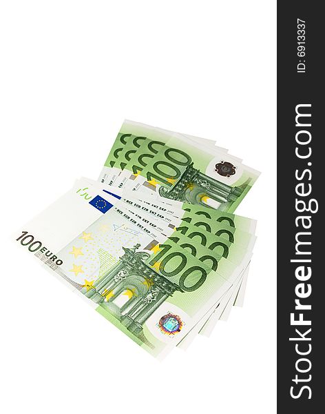 One hundred euro banknotes (isolated)
