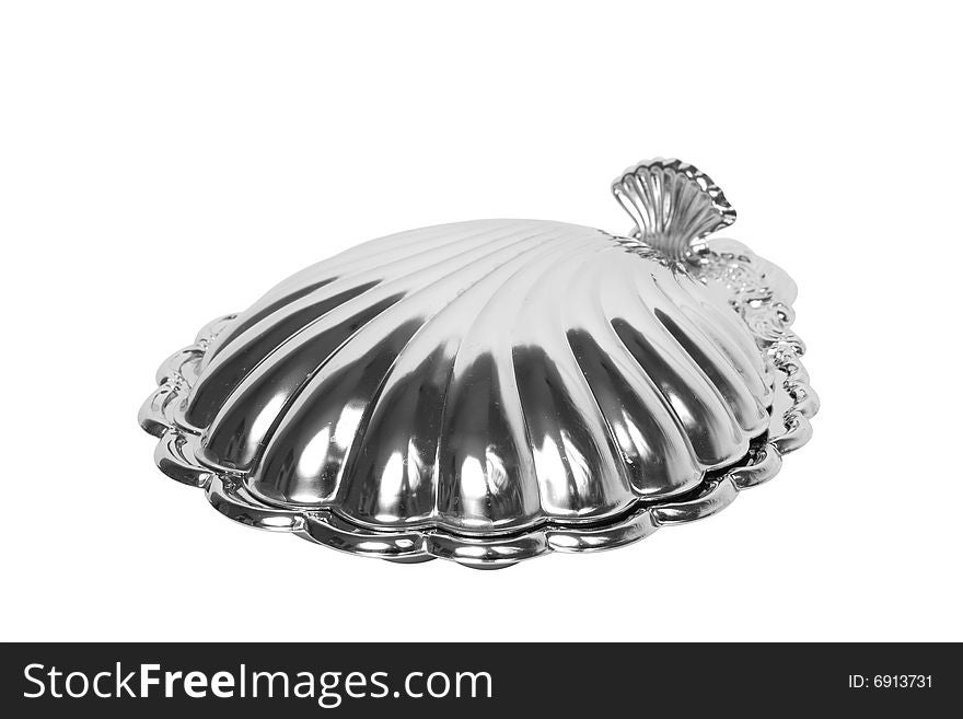 Container for butter or caviar. isolated