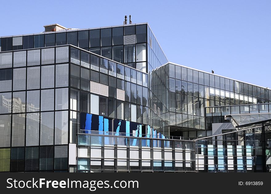 Structure of office building, steel and glass. Structure of office building, steel and glass