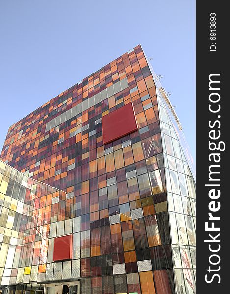 Structure of office building, building with colorful surface. Structure of office building, building with colorful surface