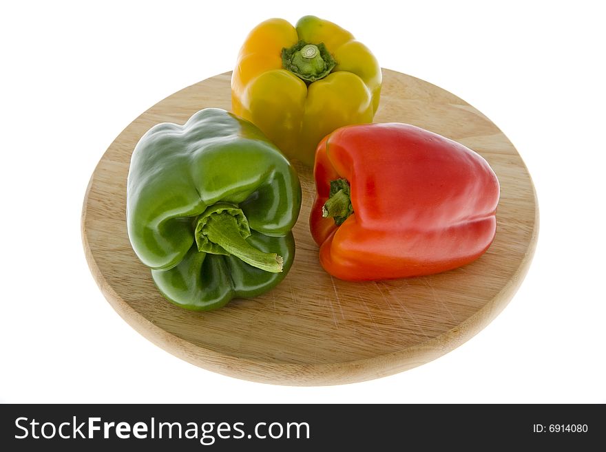 Peppers in three colors