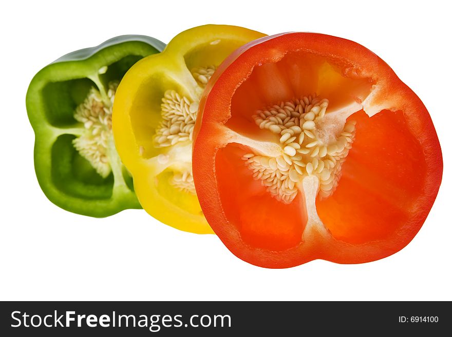 Peppers in three colors