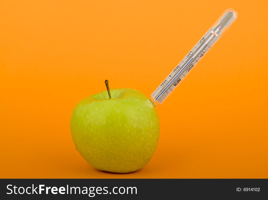 Apple With Thermometer
