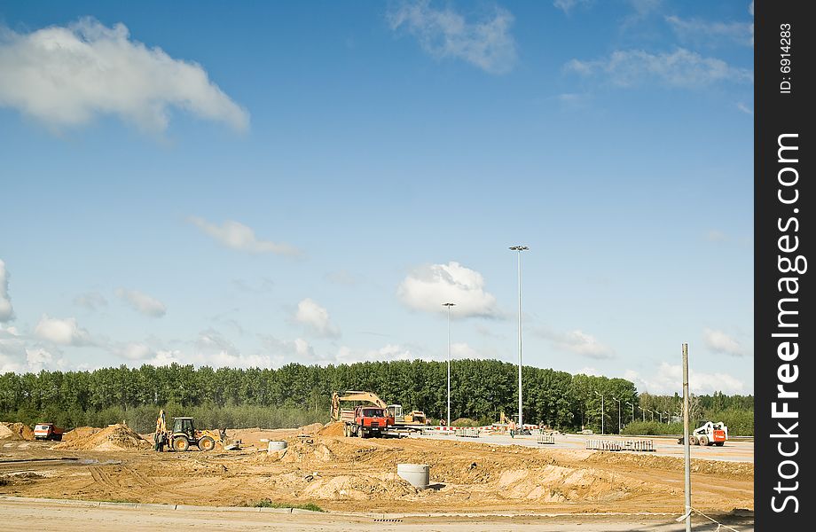 Fragment building site on the airport terrain during extension.