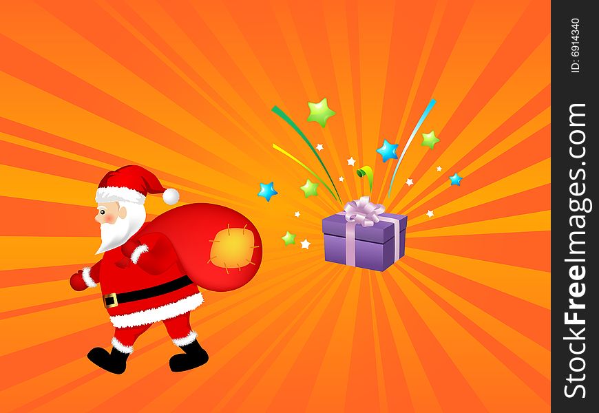 Santa Claus With Gift Bag